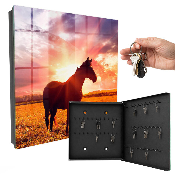 Schlüsselbox mit Motiv Pferd in der Sonne
