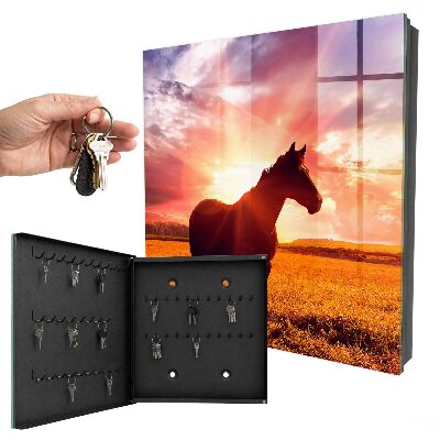 Schlüsselbox mit Motiv Pferd in der Sonne
