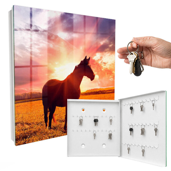 Schlüsselbox mit Motiv Pferd in der Sonne