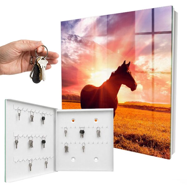 Schlüsselbox mit Motiv Pferd in der Sonne