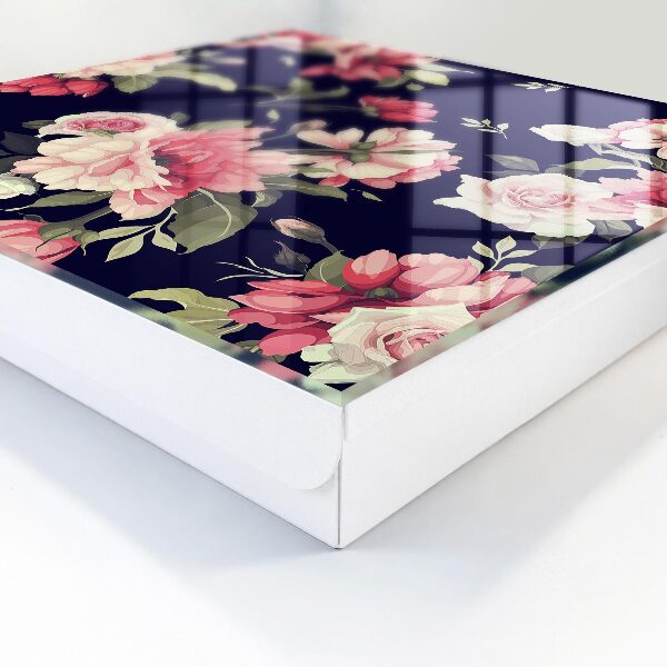 Schlüsselbox für die Wand mit romantischem Blumenmotiv