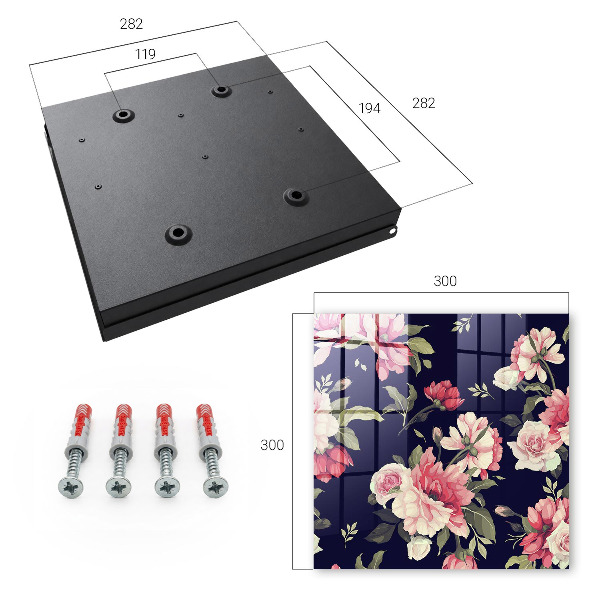 Schlüsselbox für die Wand mit romantischem Blumenmotiv