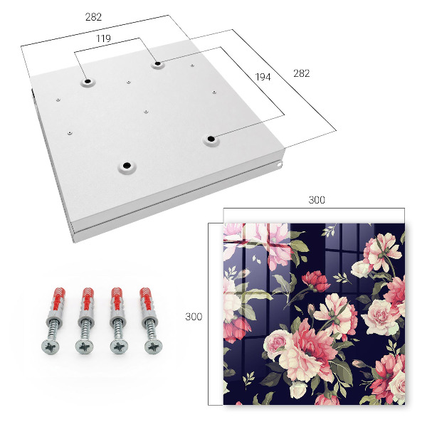 Schlüsselbox für die Wand mit romantischem Blumenmotiv