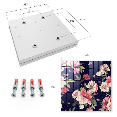 Schlüsselbox für die Wand mit romantischem Blumenmotiv