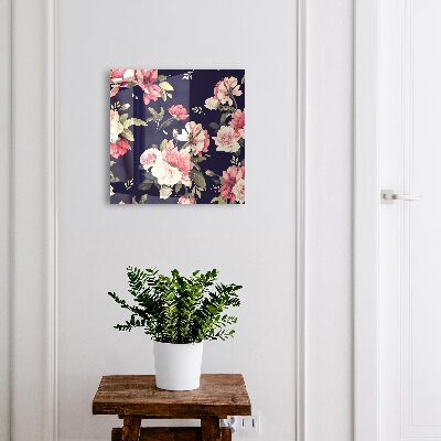 Schlüsselbox für die Wand mit romantischem Blumenmotiv