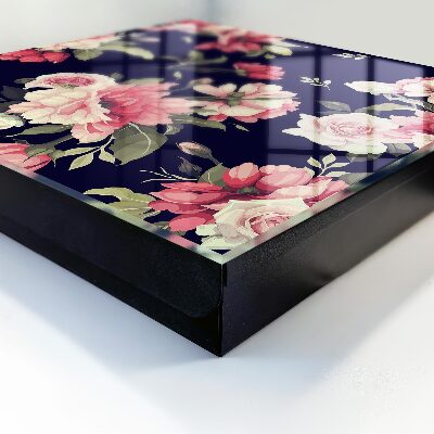 Schlüsselbox für die Wand mit romantischem Blumenmotiv