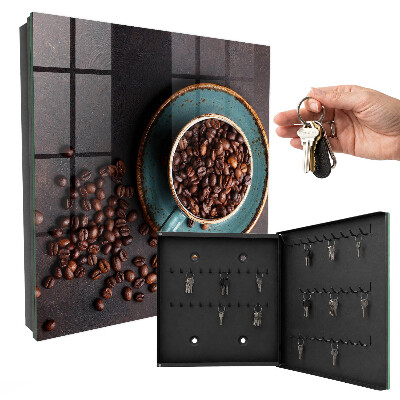 Schlüsselkasten mit Motiv Kaffeebohnen