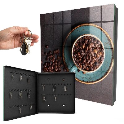 Schlüsselkasten mit Motiv Kaffeebohnen