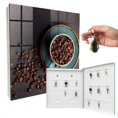 Schlüsselkasten mit Motiv Kaffeebohnen