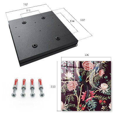 Schlüsselbox zur Wandmontage mit Motiv Blumen und Vögel