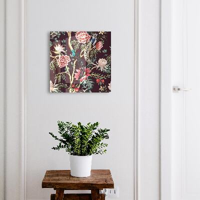 Schlüsselbox zur Wandmontage mit Motiv Blumen und Vögel