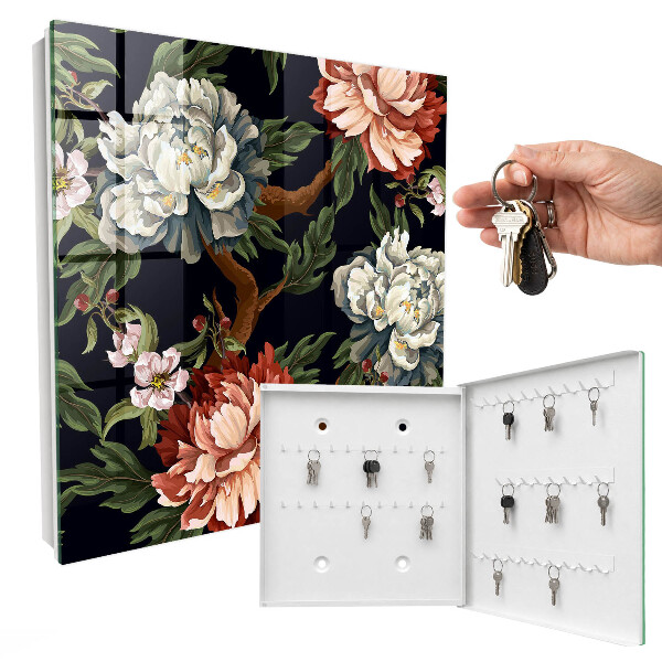 Schlüsselbox zur Wandmontage Motiv Blumen der Natur