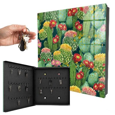 Schlüsselbox mit buntem Gartenmotiv