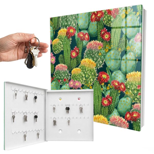 Schlüsselbox mit buntem Gartenmotiv