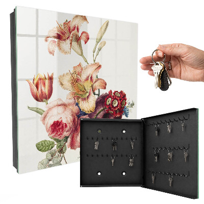 Schlüsselkasten mit buntem Blumenmotiv