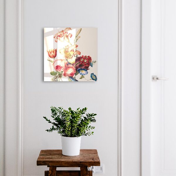 Schlüsselkasten mit buntem Blumenmotiv