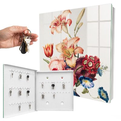 Schlüsselkasten mit buntem Blumenmotiv