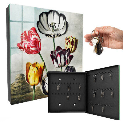 Schlüsselbox im Retro-Tulpen-Design