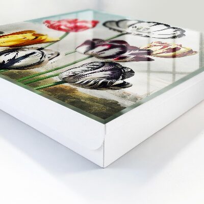 Schlüsselbox im Retro-Tulpen-Design