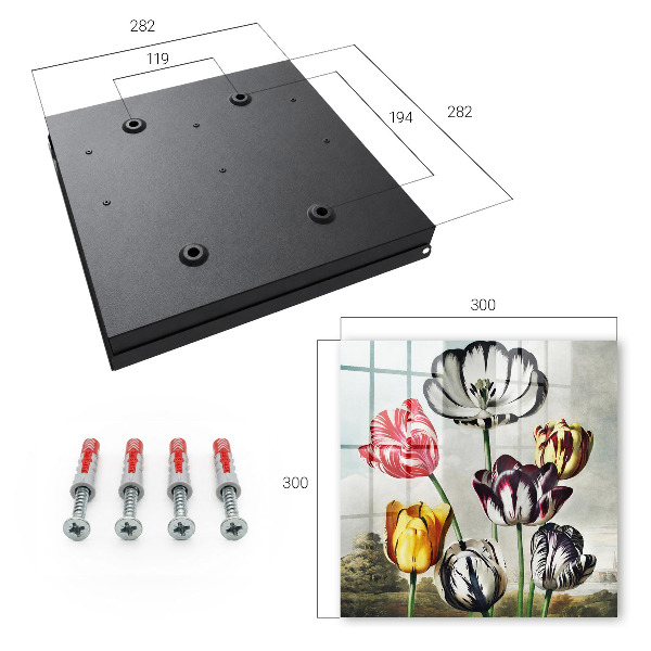 Schlüsselbox im Retro-Tulpen-Design