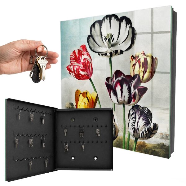 Schlüsselbox im Retro-Tulpen-Design