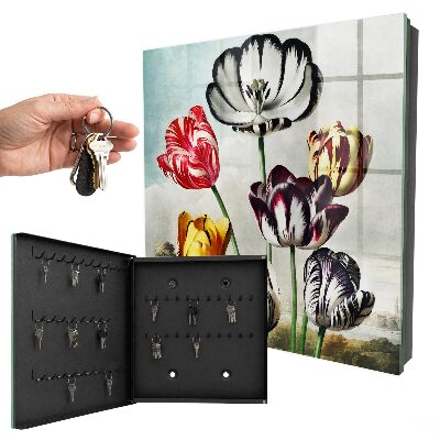 Schlüsselbox im Retro-Tulpen-Design