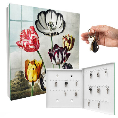 Schlüsselbox im Retro-Tulpen-Design