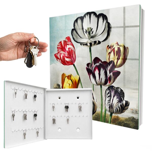 Schlüsselbox im Retro-Tulpen-Design