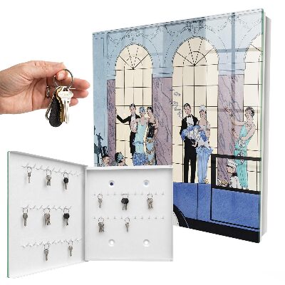 Schlüsselbox für die Wand in Blau