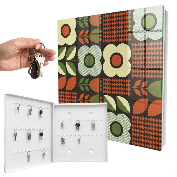 Schlüsselbox mit Motiv fröhliche Blumen