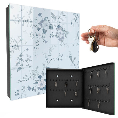 Schlüsselbox zur Wandmontage mit botanischem Blumenmotiv