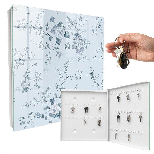 Schlüsselbox zur Wandmontage mit botanischem Blumenmotiv