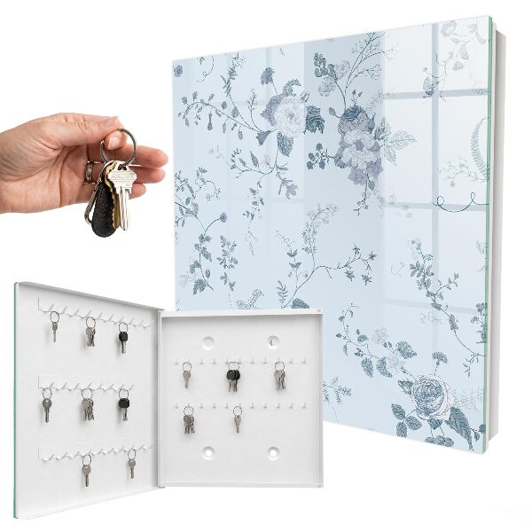 Schlüsselbox zur Wandmontage mit botanischem Blumenmotiv