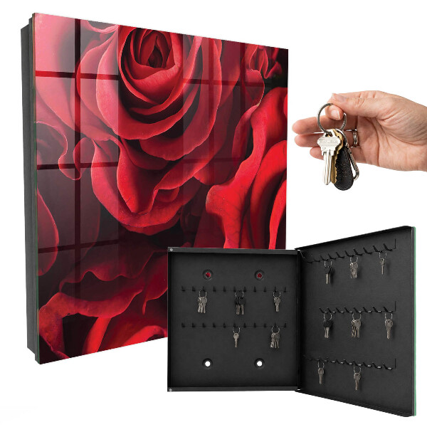 Schlüsselbox mit Motiv Rote Rosen