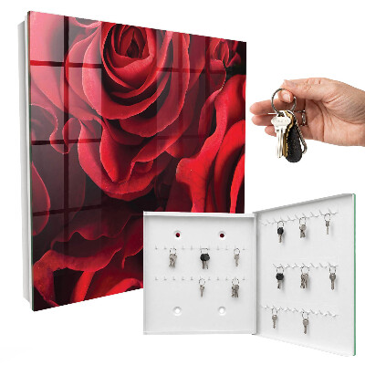 Schlüsselbox mit Motiv Rote Rosen