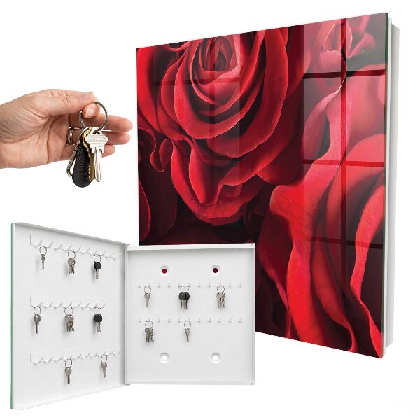 Schlüsselbox mit Motiv Rote Rosen