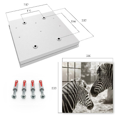 Schlüsselbox mit Motiv Zebras zusammen