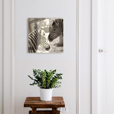 Schlüsselbox mit Motiv Zebras zusammen