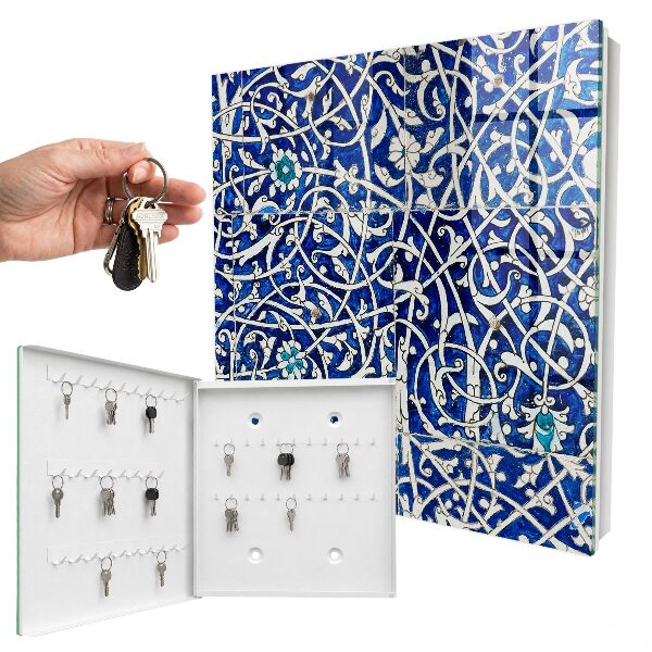 Schlüsselbox im Design Blaue Arabeske