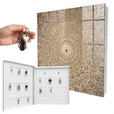 Schlüsselbox mit dekorativem Mandala-Motiv