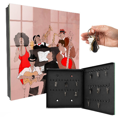 Schlüsselkasten mit Jazzszene-Motiv