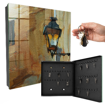 Schlüsselbox für die Wand im Design einer Retro-Lampe
