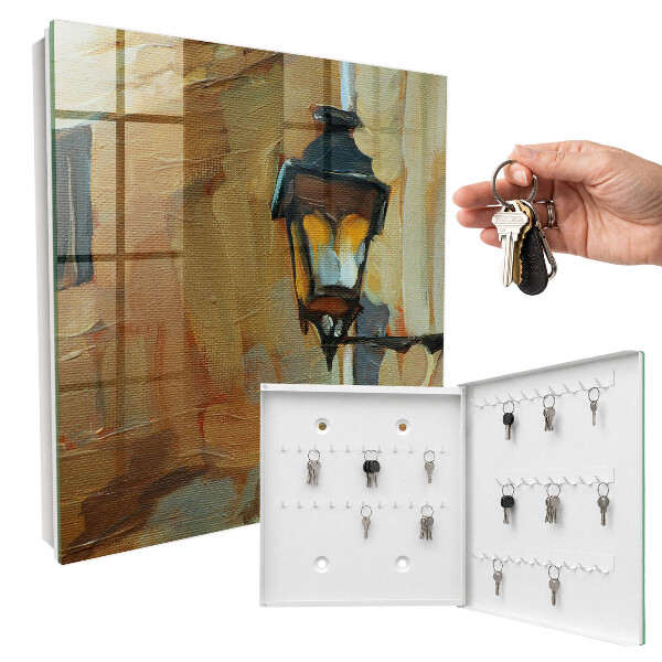 Schlüsselbox für die Wand im Design einer Retro-Lampe