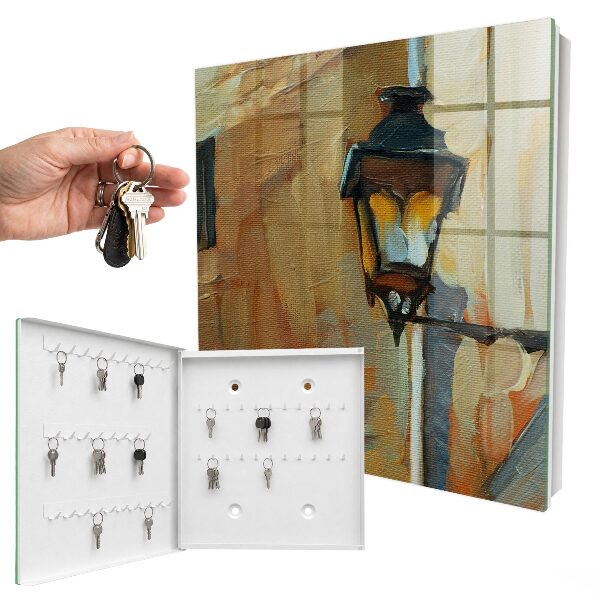 Schlüsselbox für die Wand im Design einer Retro-Lampe
