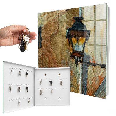 Schlüsselbox für die Wand im Design einer Retro-Lampe