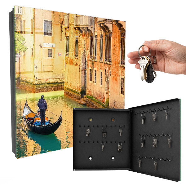 Schlüsselbox zur Wandmontage Motiv Kanäle von Venedig