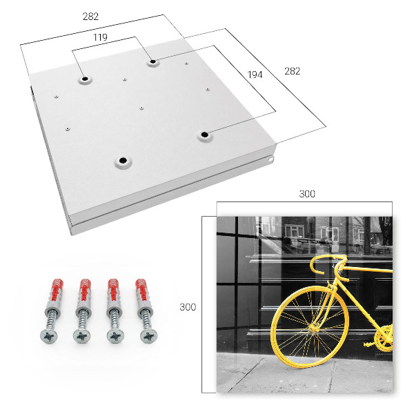 Schlüsselkasten in Gelb mit Fahrrad-Motiv