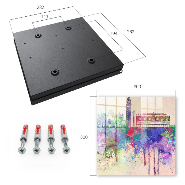 Schlüsselbox für die Wand mit Motiv Urbane Aquarellmalerei