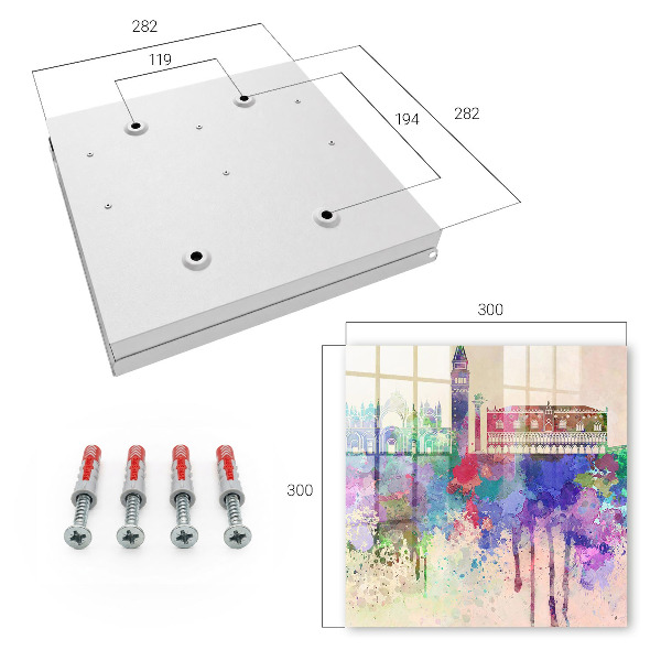 Schlüsselbox für die Wand mit Motiv Urbane Aquarellmalerei