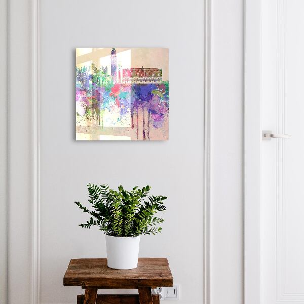 Schlüsselbox für die Wand mit Motiv Urbane Aquarellmalerei